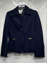 Load image into Gallery viewer, Vertigo Paris Womens Navy Blue 2-Piece Suit Set Size Blazer Medium Pants 6
