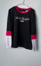 Load image into Gallery viewer, Karl Lagerfeld Womens Black Printed Long Sleeve Pullover Sweatshirt Size M

