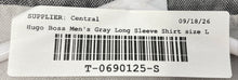 Load image into Gallery viewer, Hugo Boss Mens Gray Long Sleeve Collared Slim Fit Button-Up Shirt Size Large
