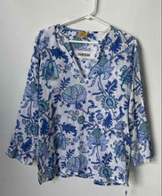 Load image into Gallery viewer, Roberta Roller Rabbit Womens Multicolor Floral Long Sleeve Blouse Top Size M
