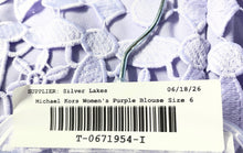 Load image into Gallery viewer, Michael Kors Womens Purple Ruffled Lace Back-Zip Blouse Top Size 6
