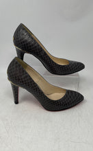 Load image into Gallery viewer, Jinny Kim Womens Dark Gray Leather Slip-On Stiletto Pump Heels Size 6.5
