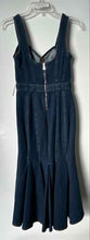 Load image into Gallery viewer, Express Womens Blue Denim Sweetheart Neckline Fit &amp; Flare Dress Size 4 With Tag
