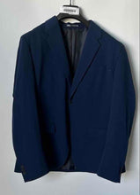Load image into Gallery viewer, Zara Mens Blue Notch Lapel Single-Breasted Two-Button Blazer Jacket Size 44
