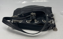 Load image into Gallery viewer, Zara Womens Black Faux Leather Chain Shoulder Strap Bucket &amp; Drawstring Bag
