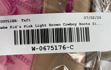 Load image into Gallery viewer, Bebe Girls Pink Light Brown Round Toe Side Zipper Cowgirl Western Boots Size 2
