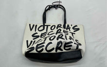 Load image into Gallery viewer, Victoria's Secret Womens Wicked Black White Heart Charm Double Strap Tote Bag
