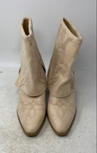 Load image into Gallery viewer, Dream Pairs Womens Beige Pointed Toe Foldover Cowgirl Western Boots Size 9.5
