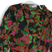 Load image into Gallery viewer, Zara Womens Black Multicolor Floral Dress Size L
