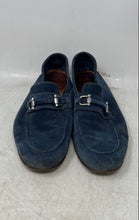 Load image into Gallery viewer, Bata Mens Dark Blue Suede Bit Moc Toe Slip-On Loafer Shoes Size EUR 43
