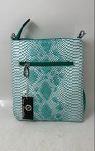 Load image into Gallery viewer, VZ Vera Handbag Womens Blue Snakeskin Detachable Strap Crossbody Bag With Tags
