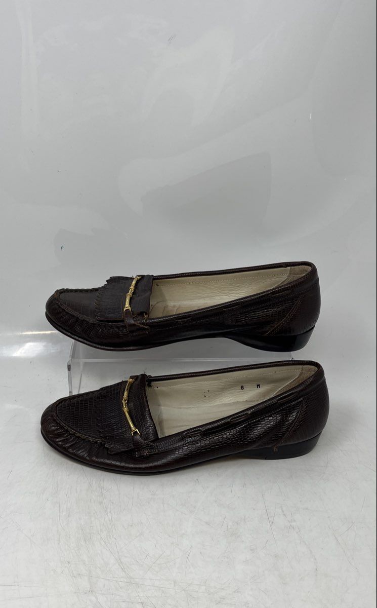 Bally Womens Brown Leather Horsebit Moc Toe Slip-On Loafer Shoes Size 8M