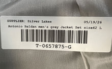 Load image into Gallery viewer, Antonio Baldan Mens Gray Blazer And Pants Two-Piece Suit Set Size 42
