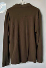 Load image into Gallery viewer, Boss Mens Brown Cotton Long Sleeve Spread Collar Polo Shirt Size Large
