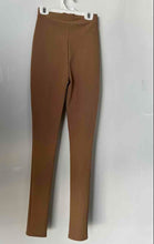 Load image into Gallery viewer, Zara Womens Brown Elastic Waist Front Split Ribbed Compression Leggings Size XS
