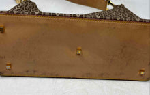 Load image into Gallery viewer, Victor Hugo Womens Brown Monogram Leather Trim Bottom Studs Shoulder Purse
