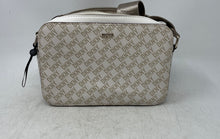 Load image into Gallery viewer, DKNY Womens Tutu Beige White Monogram Adjustable Strap Double Zip Crossbody Bag
