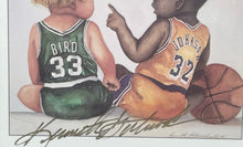 Load image into Gallery viewer, Kenneth Gatewood Bird Magic Johnson Baby Basketball Signed Framed Art Print
