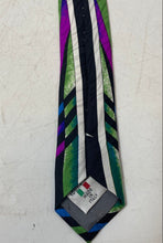 Load image into Gallery viewer, Antonio Ricci Mens Multicolor Printed Silk Keeper Loop Adjustable Pointed Tie
