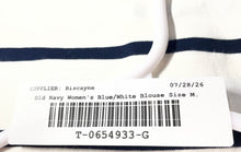 Load image into Gallery viewer, Old Navy Womens Blue White Striped Long Sleeve Pullover Blouse Top Size M
