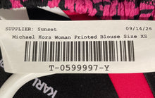 Load image into Gallery viewer, Michael Kors Womens Pink Black Floral Print Sleeveless Blouse Top Size XS
