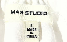 Load image into Gallery viewer, Max Studio Womens White Sleeveless Ruffle Tie Neck Regular Fit Blouse Top Size L

