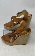 Load image into Gallery viewer, Michael Kors Womens Giovanna Brown Espadrille Wedge Strappy Sandals Size 6M
