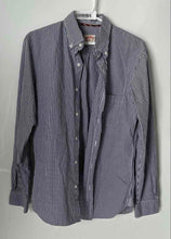 Load image into Gallery viewer, Brooks Brothers Mens Dark Blue And White Collared Button-Up Shirt Size Small
