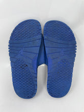 Load image into Gallery viewer, Authentic Nike Mens Air Jordan Hydro 5 Retro Blue Slide Sandals Size 11 Damaged
