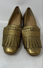 Load image into Gallery viewer, Kenneth Cole Womens Macey Gold-Tone Leather Square Toe Slip-On Pump Heels Size 7
