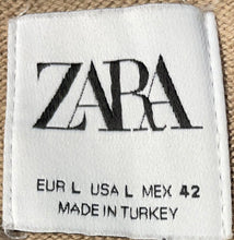 Load image into Gallery viewer, Zara Mens Light Brown Long Sleeve Waffle-Knit Pullover Sweater Size Large
