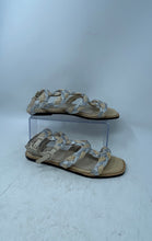 Load image into Gallery viewer, Serena Uziyel Womens Ronda Beige Silver Braided Ankle Strap Sandals Size EUR 39
