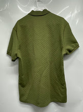 Load image into Gallery viewer, Milano Italia Mens Green Textured Chevron Short Sleeve Polo Shirt Size XXL
