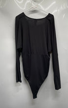 Load image into Gallery viewer, H&amp;M Womens Black Long Sleeve V-Neck One-Piece Bodysuit Size XL
