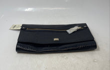 Load image into Gallery viewer, Cole Haan Womens Izzie Black Croc Embossed Leather Clutch Purse With Tag
