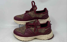 Load image into Gallery viewer, Coach Womens G3891 Brown And Red Monogram Lace-Up Sneaker Shoes Size 7.5B
