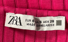 Load image into Gallery viewer, Zara Womens Pink Ribbed Sleeveless Midi Bodycon Dress Size Small
