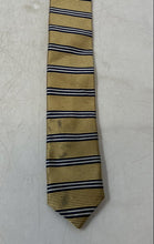 Load image into Gallery viewer, Jos. A. Bank Executive Collection Mens Gold Blue Striped Silk Pointed Tie
