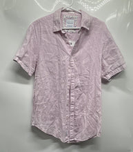 Load image into Gallery viewer, Denim &amp; Flower Mens Pink Linen Short Sleeve Button-Up Shirt Size Medium

