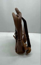 Load image into Gallery viewer, Unbranded Womens Brown Leather Adjustable Strap Zip-Around Lined Backpack
