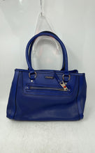 Load image into Gallery viewer, Dana Buchman Womens Royal Blue Leather Double Handle Pockets Shoulder Handbag
