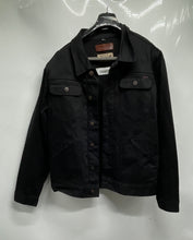 Load image into Gallery viewer, Ln Geans Mens Black Denim Long Sleeve Button Front Trucker Jacket Size XXL
