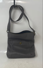 Load image into Gallery viewer, Elliott Lucca Womens Gray Leather Adjustable Strap Inner Pockets Crossbody Bag
