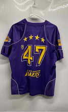 Load image into Gallery viewer, Ultra Game Mens Purple And Yellow Los Angeles Lakers #47 NBA Jersey Size L
