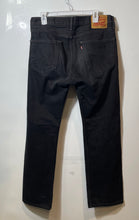 Load image into Gallery viewer, Levi's Mens 505 Black Denim Dark Wash Mid-Rise Stretch Straight Jeans Size 33/30
