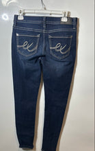 Load image into Gallery viewer, Express Womens Blue Denim Dark Wash Mid-Rise Legging Jegging Jeans Size 8
