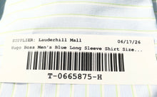 Load image into Gallery viewer, Hugo Boss Mens Blue Striped Long Sleeve Collared Dress Shirt Size 16.5 32/33 42
