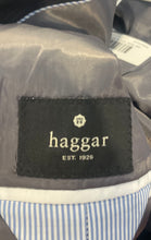 Load image into Gallery viewer, Haggar Mens Black Pinstripe Notch Lapel Two-Button Blazer Size 44L With Tag
