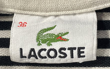 Load image into Gallery viewer, Lacoste Womens Green Striped Short Sleeve Spread Collar Polo Shirt Size 36
