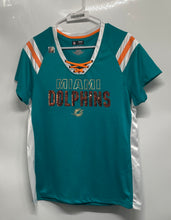 Load image into Gallery viewer, NFL Team Apparel Womens Turquoise Miami Dolphins 1st &amp; Fashion T-Shirt Size XL
